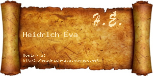 Heidrich Éva névjegykártya